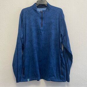 Chubbies Mens Pullover Shirt XL Blue Tropical Quarter Zip Activewear Stretch